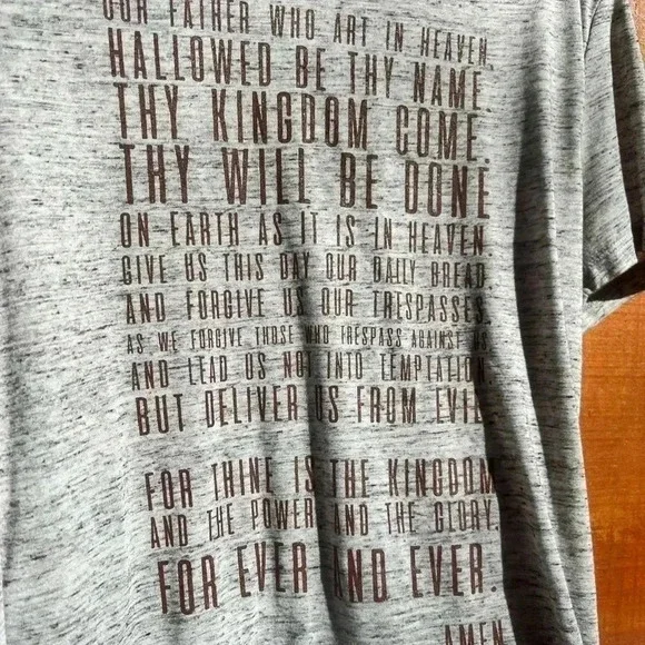 🤑 Gray Heathered Our Father Lord’s Prayer Tee - Picture 4 of 12